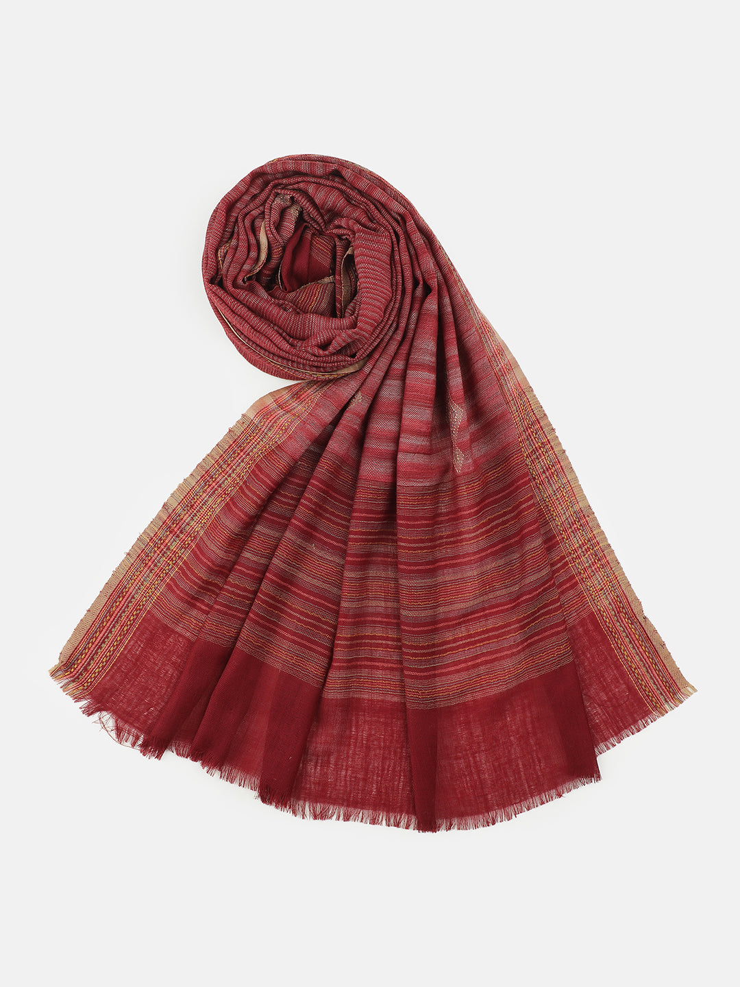 Meadow Mist-Handwoven Woolen Dobby Shawl