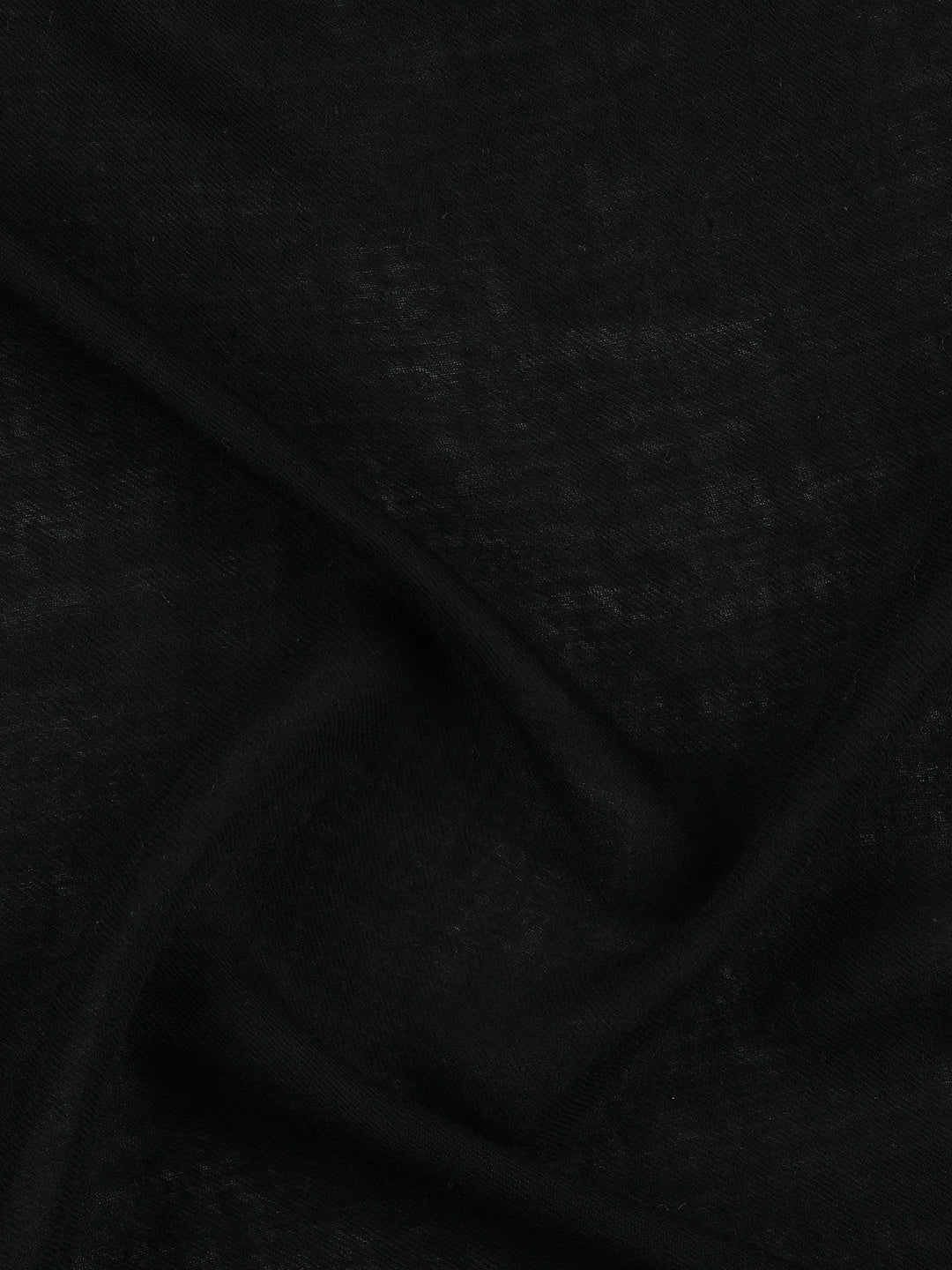 Floral Border Pure Wool Black Embroidered Stole