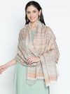 Bhavika Off White Pure Wool Jacquard Shawl