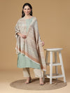 Bhavika Off White Pure Wool Jacquard Shawl