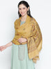 Shahnaz Mustard Woolen Jacquard Shawl