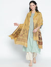 Shahnaz Mustard Woolen Jacquard Shawl