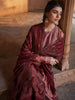 Yazmin Abstract Maroon Wool Lurex Jacquard Shawl