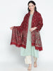 Yazmin Dark Maroon Woolen Jacquard Shawl