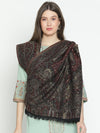 Opulent Design Black Women Jacquard Shawl