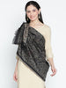 Anyaa Black Woolen Jacquard Shawl