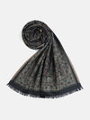 Anyaa Black Woolen Jacquard Shawl