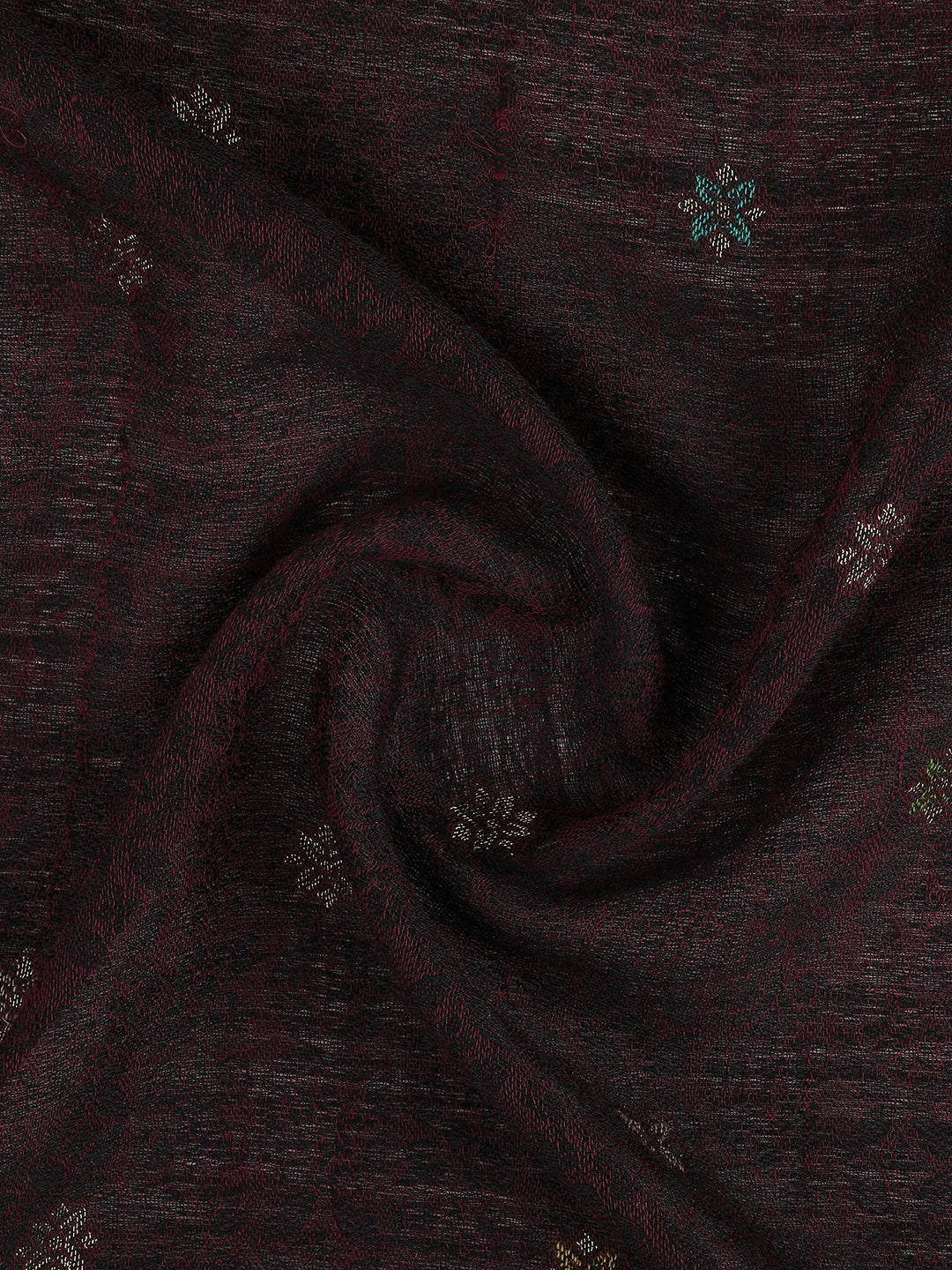 Forest Echo-Gond Inspired Woolen Jacquard Shawl