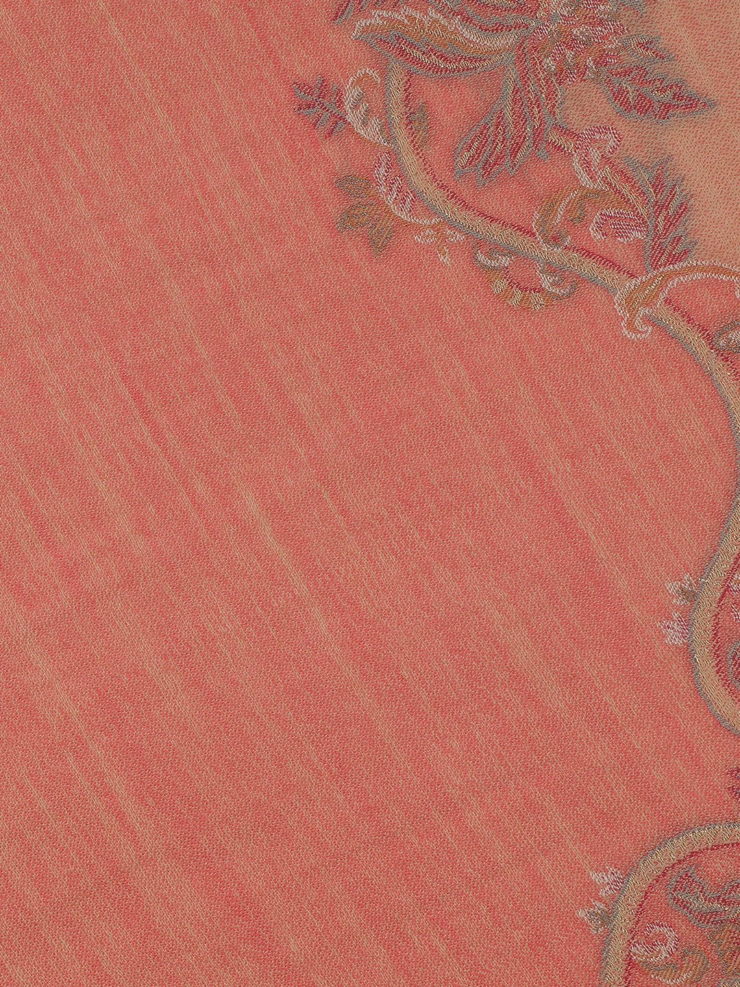 Chintz Bloom-Botanical Patterned Woolen Jacquard Shawl