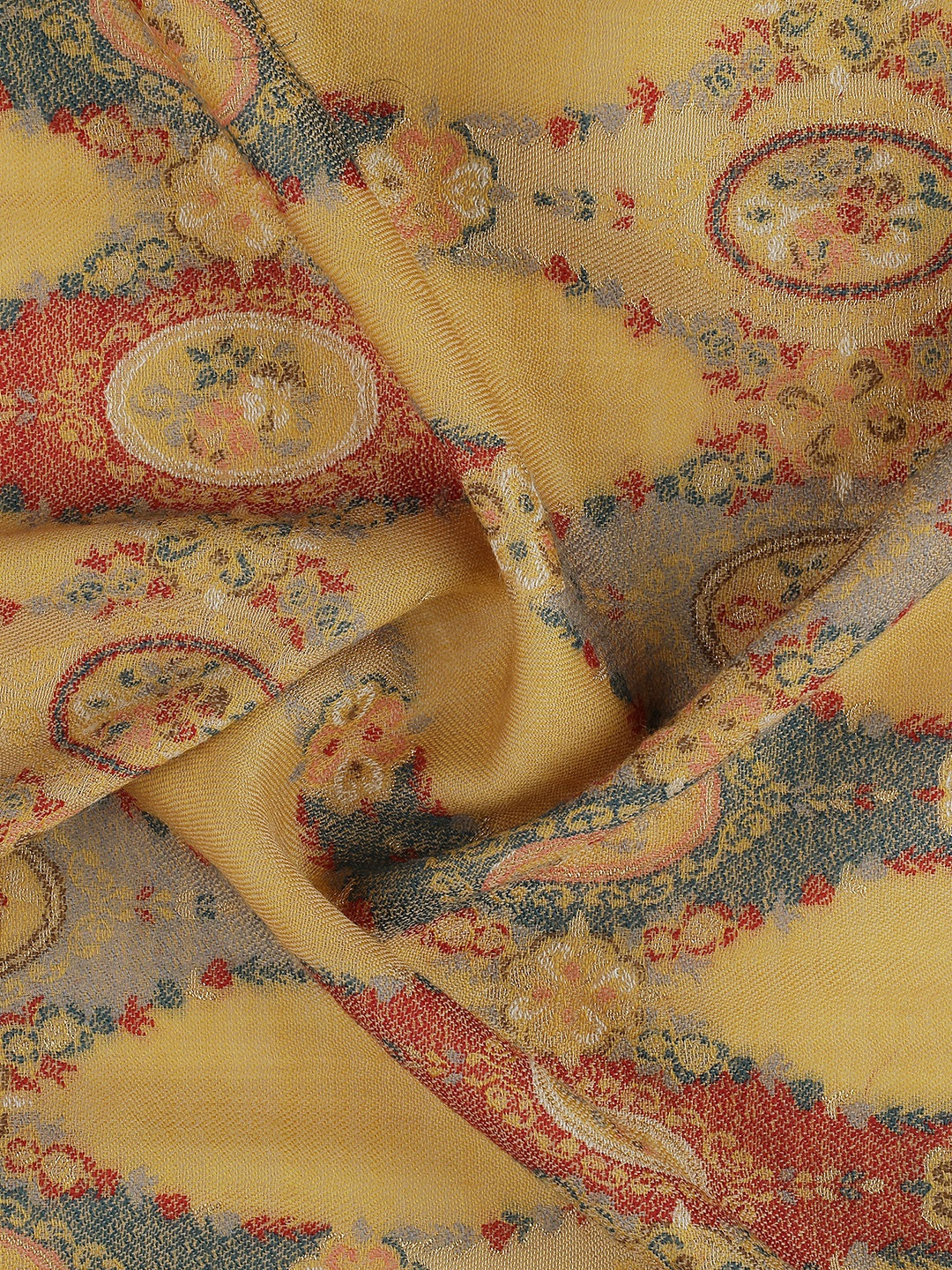 Parisian Bloom-French Floral Woolen Jacquard Shawl