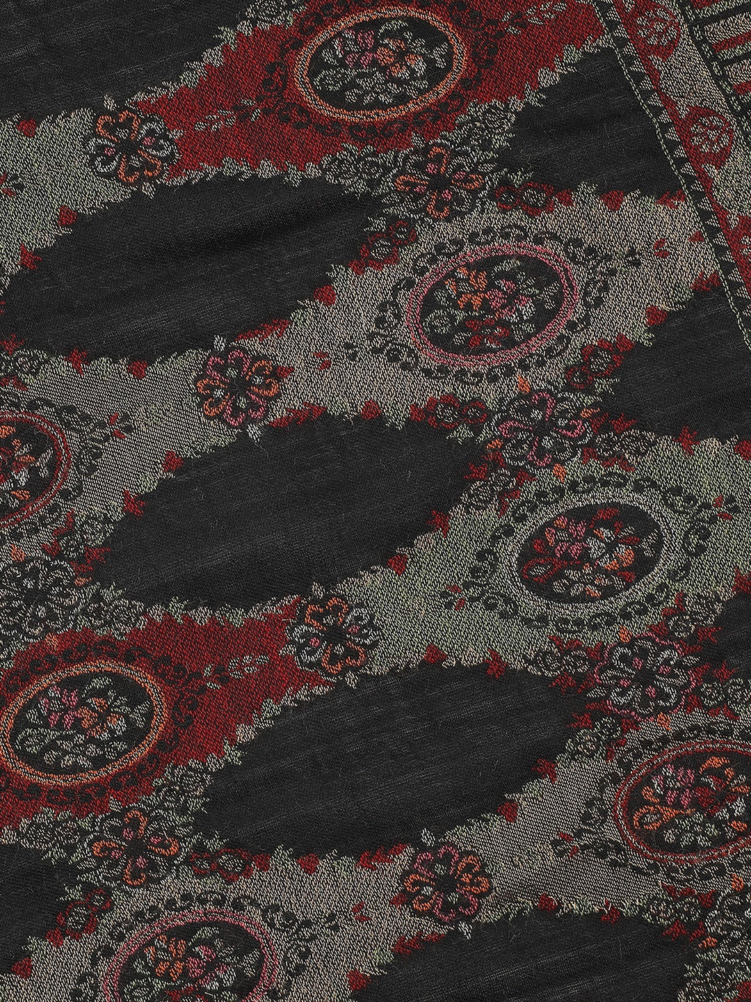 Parisian Bloom-French Floral Woolen Jacquard Shawl