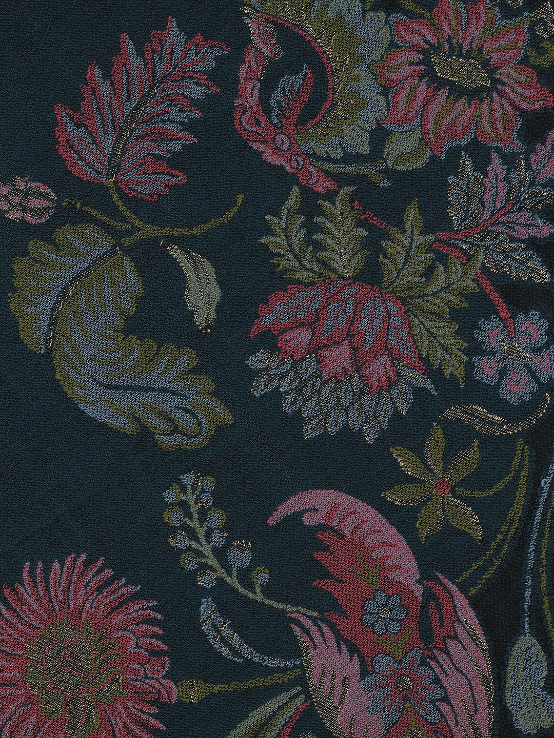 Parisian Bloom-French Floral Woolen Jacquard Shawl