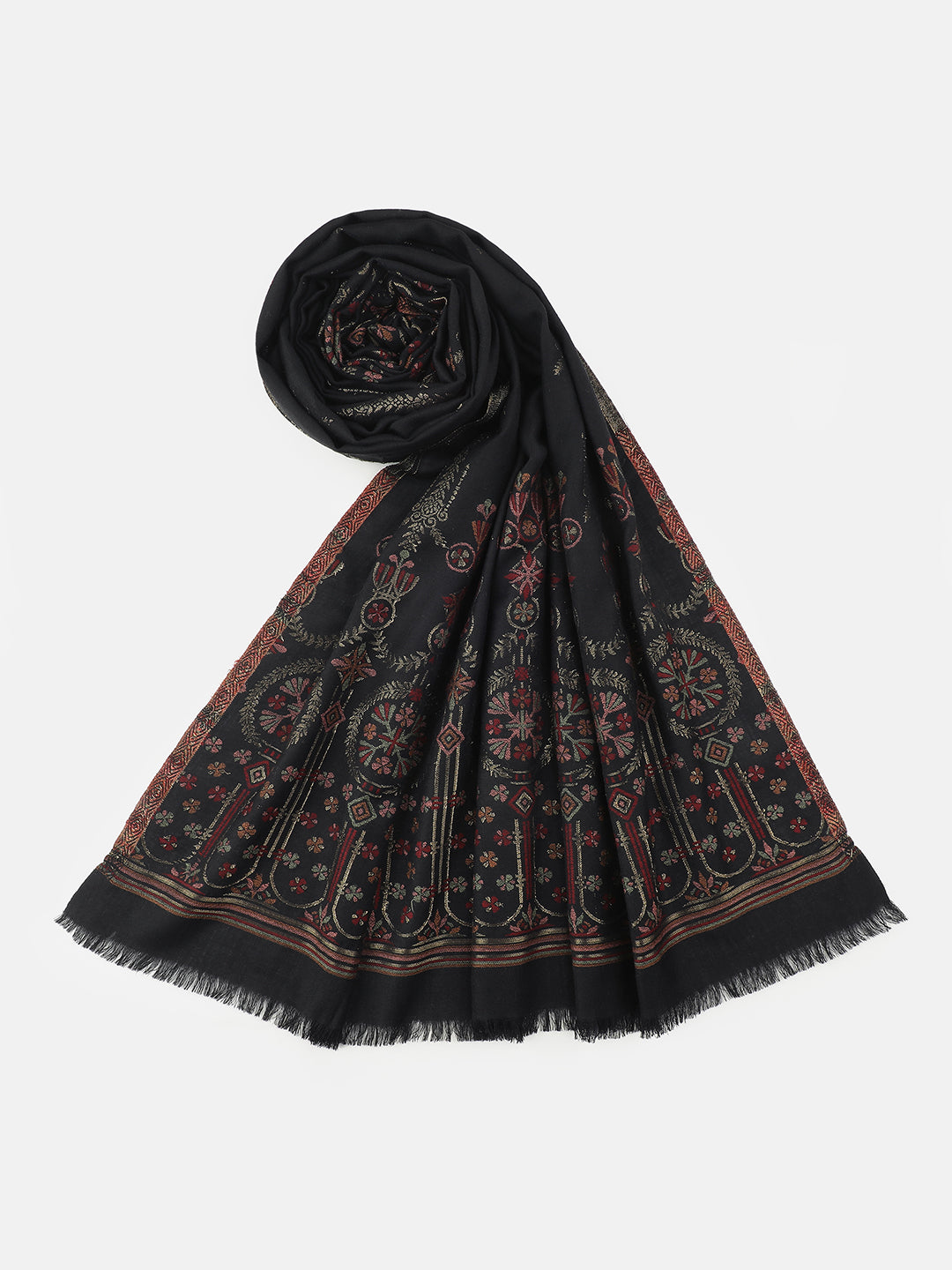 Arches of Grace-Saracenic Architectural Woolen Jacquard Shawl