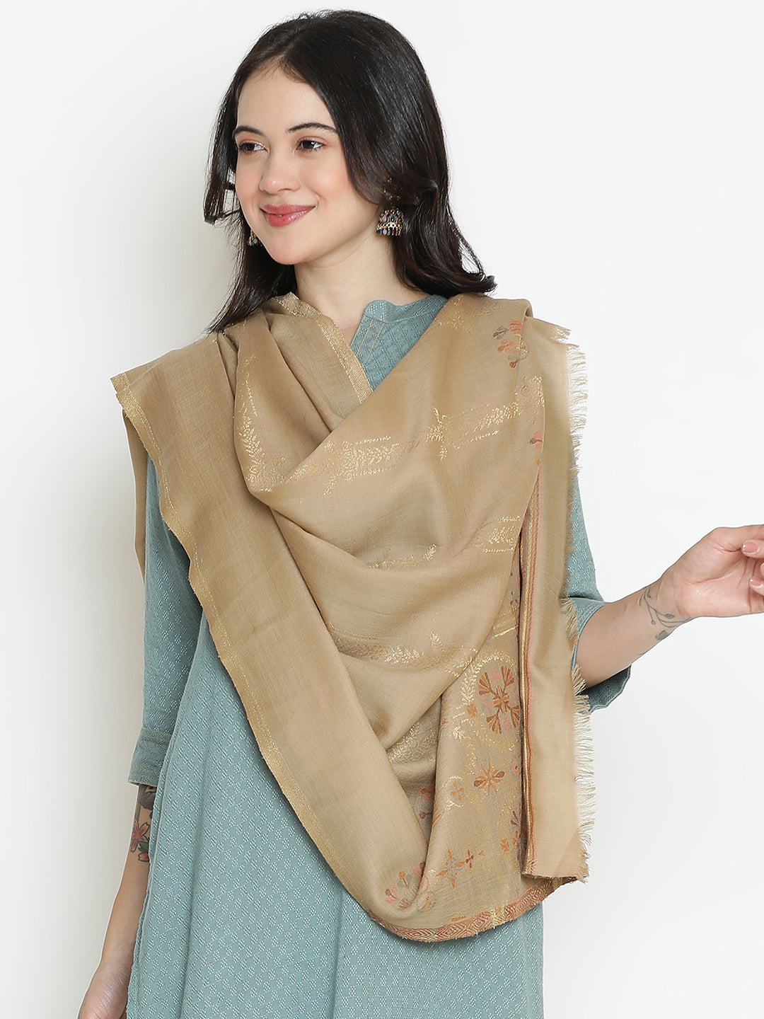 Arches of Grace-Saracenic Architectural Woolen Jacquard Shawl