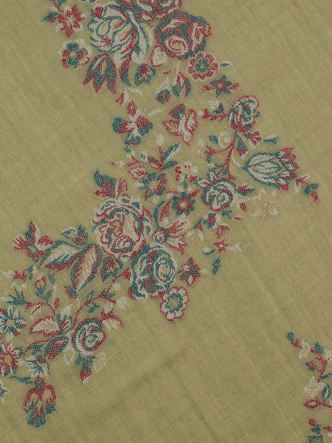 Jardin Elegance-French Floral Woolen Jacquard Shawl