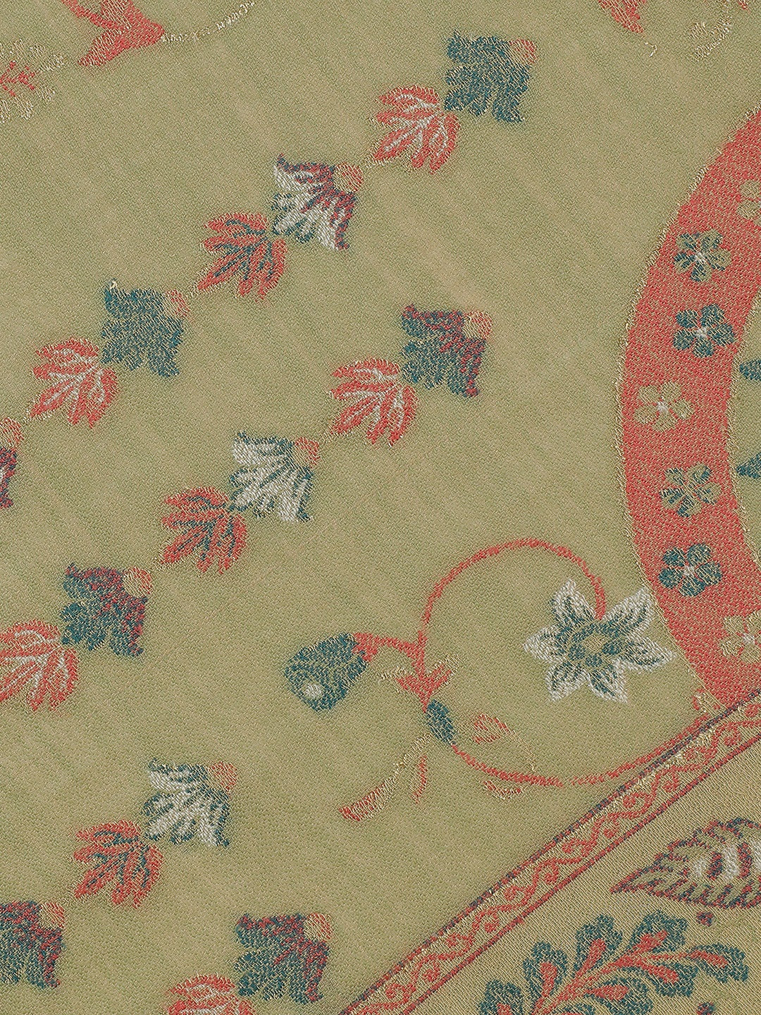 Jungle Tale-Gond Art Woolen Jacquard Shawl