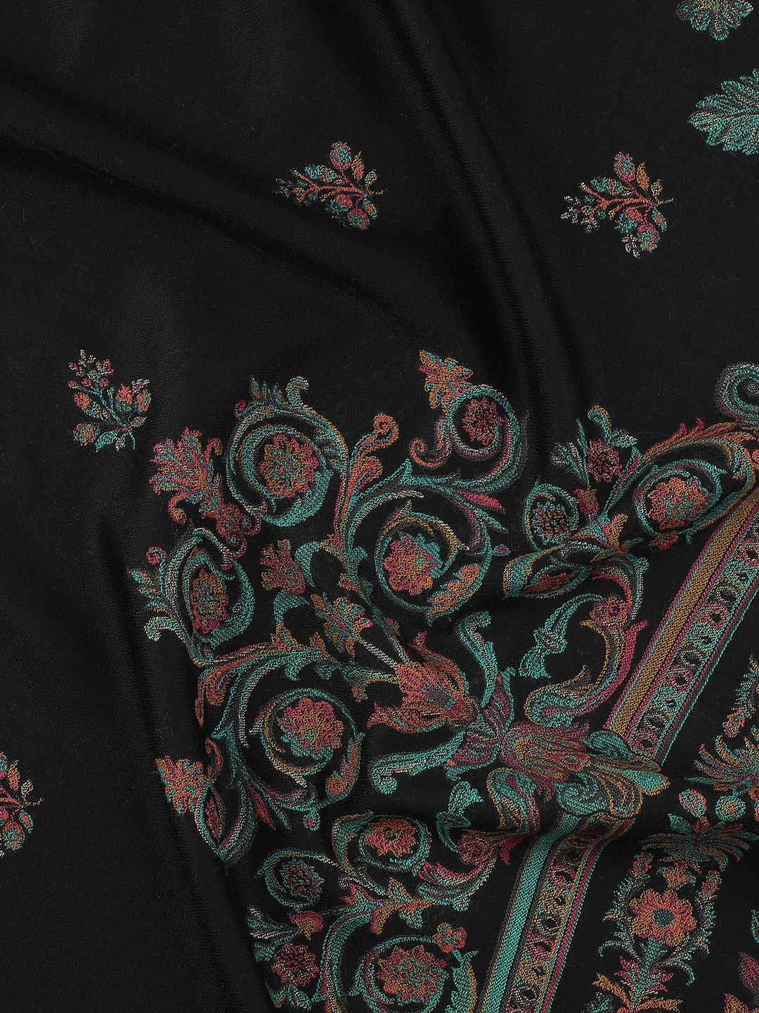 Regal Revival-Renaissance Inspired Woolen Jacquard Shawl