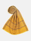 Aazeen Yellow Pure Wool Striped Dobby Muffler