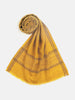 Aazeen Yellow Pure Wool Striped Dobby Muffler