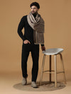 Eclipse Beige Wool Metallic Jacquard Muffler