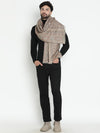 Eclipse Beige Wool Metallic Jacquard Muffler