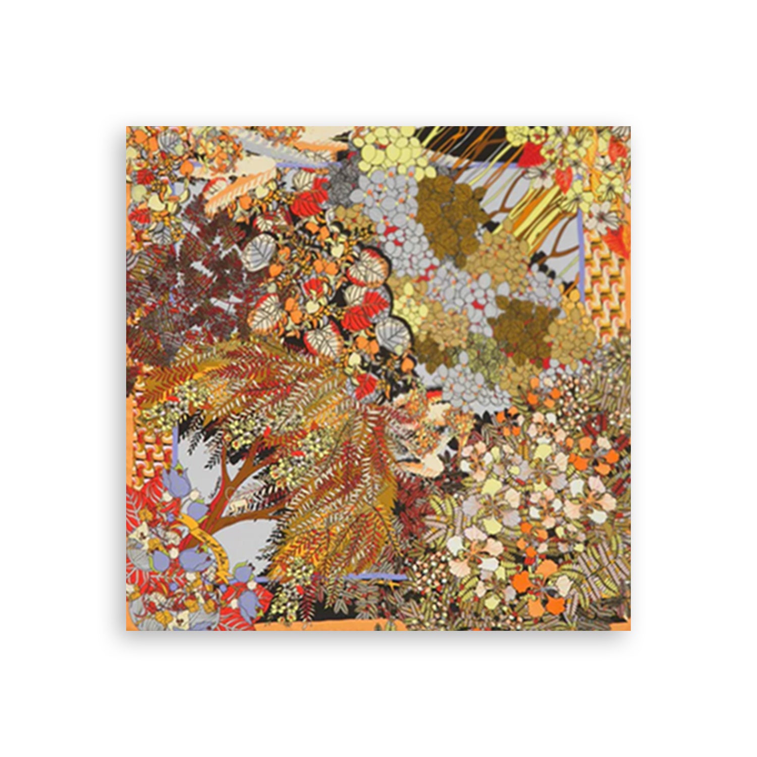 Trees Of India Printed Silk Pocket Square