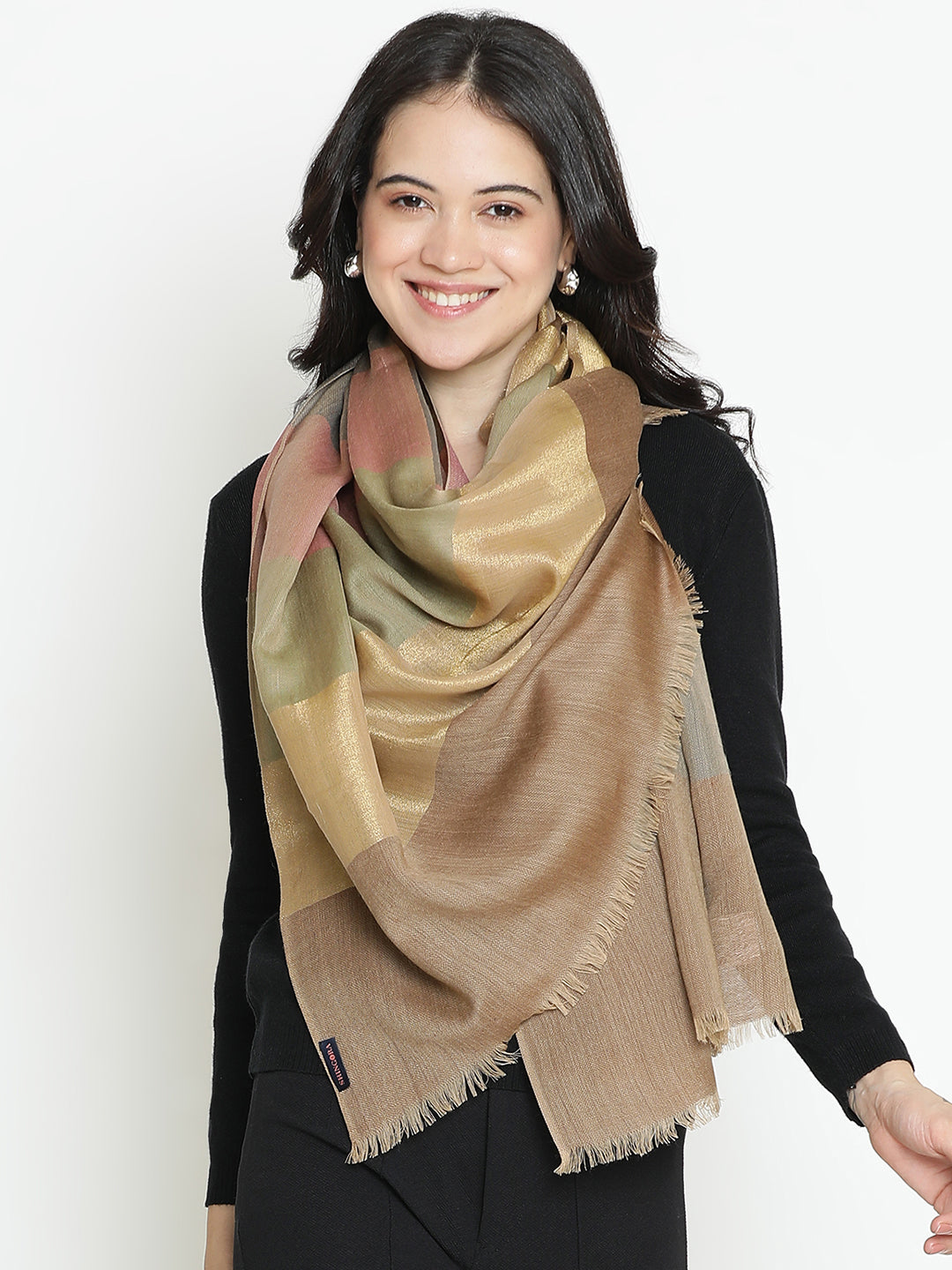 Urban Muse-Contemporary Weave Design Woolen Dobby Stole