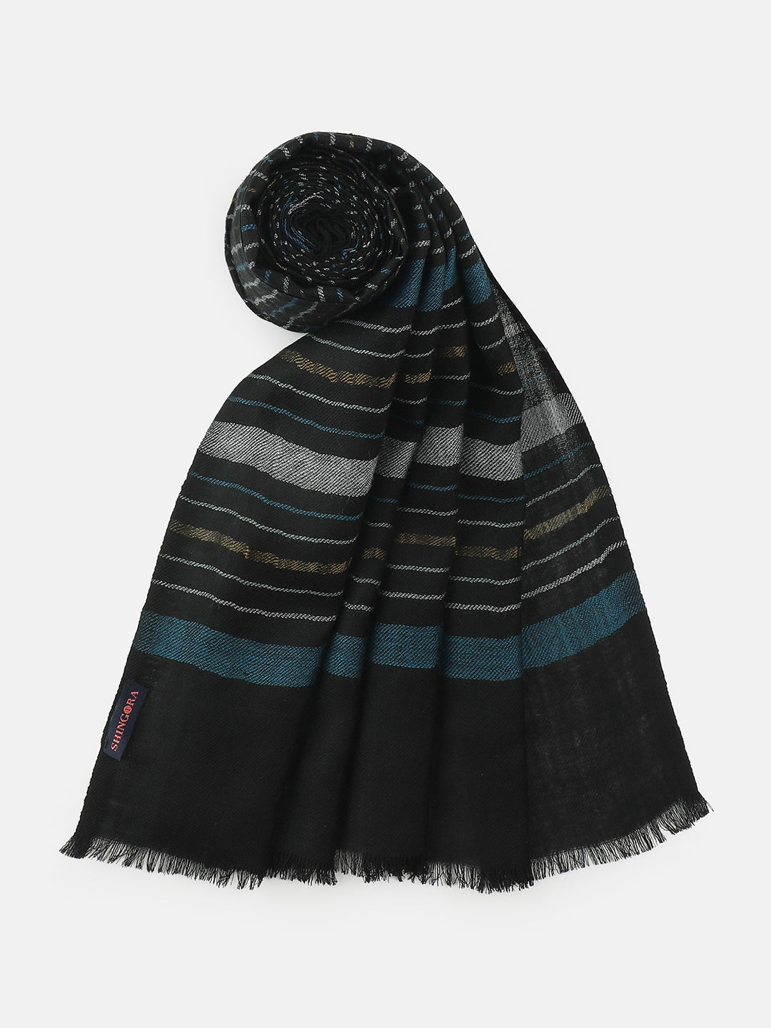 Ecliptic Stripes-Crafted Woolen Dobby Stole