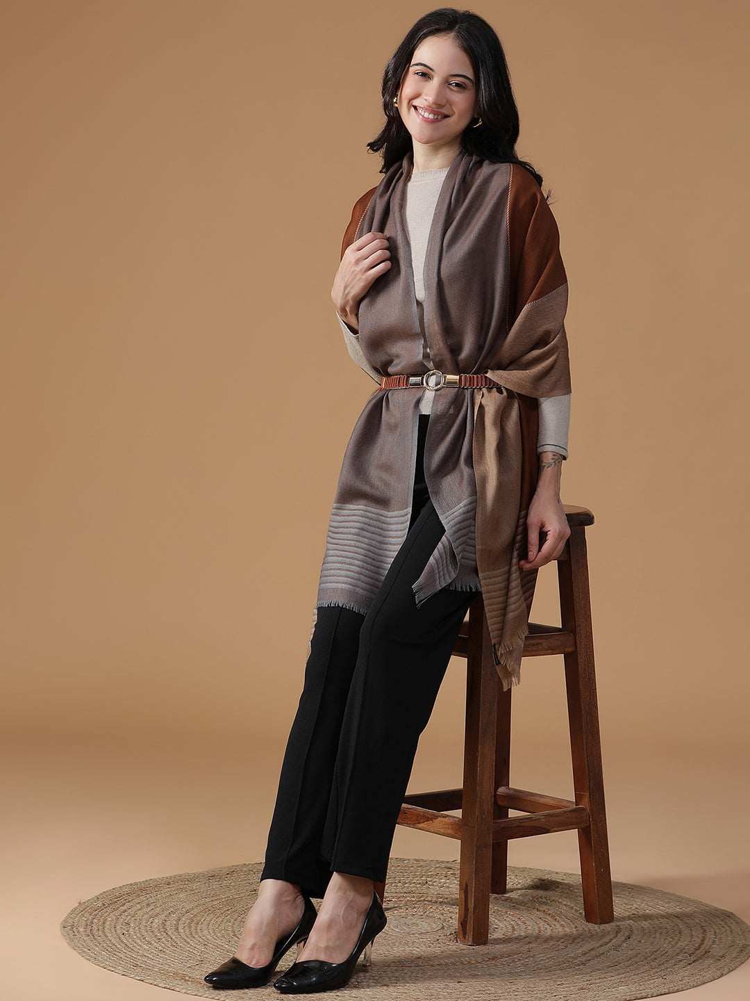 Horizon Weave-Timeless Woven Woolen Dobby Stole