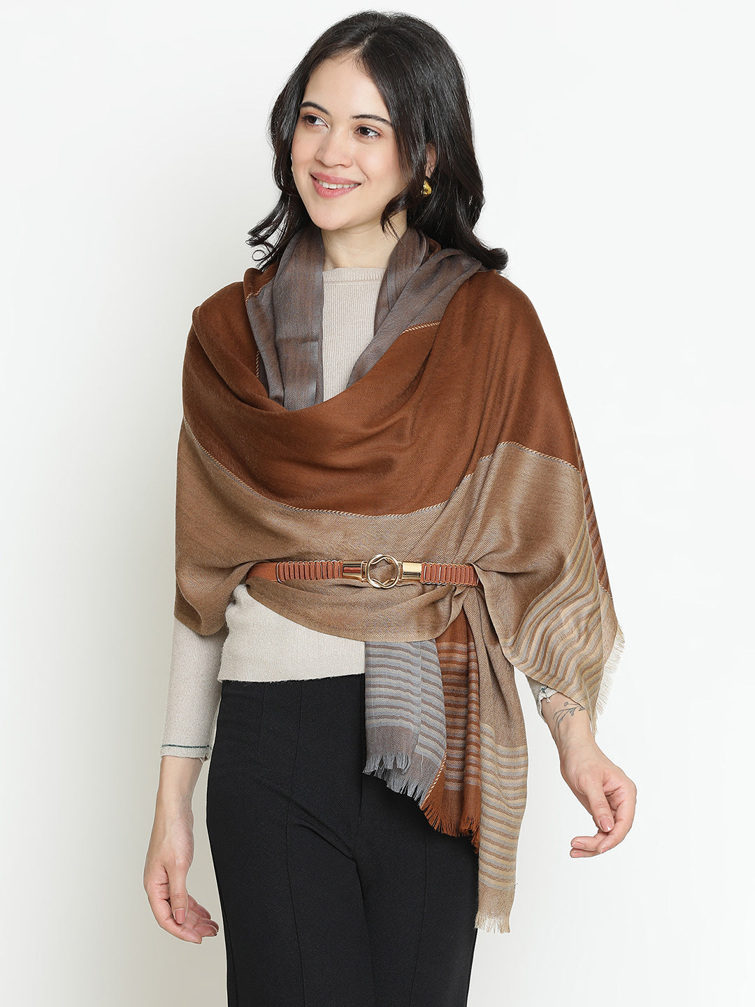 Horizon Weave-Timeless Woven Woolen Dobby Stole