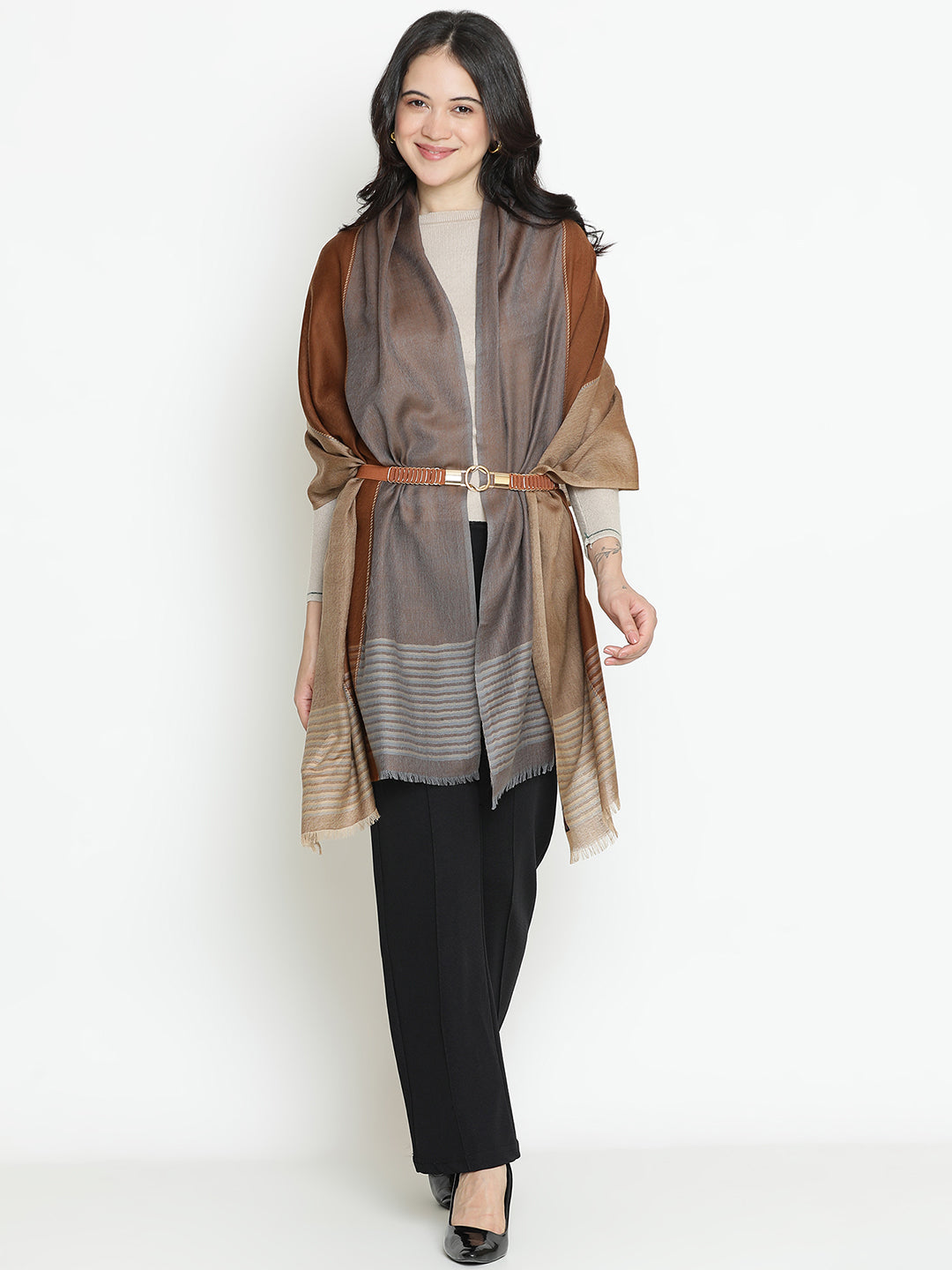 Horizon Weave-Timeless Woven Woolen Dobby Stole