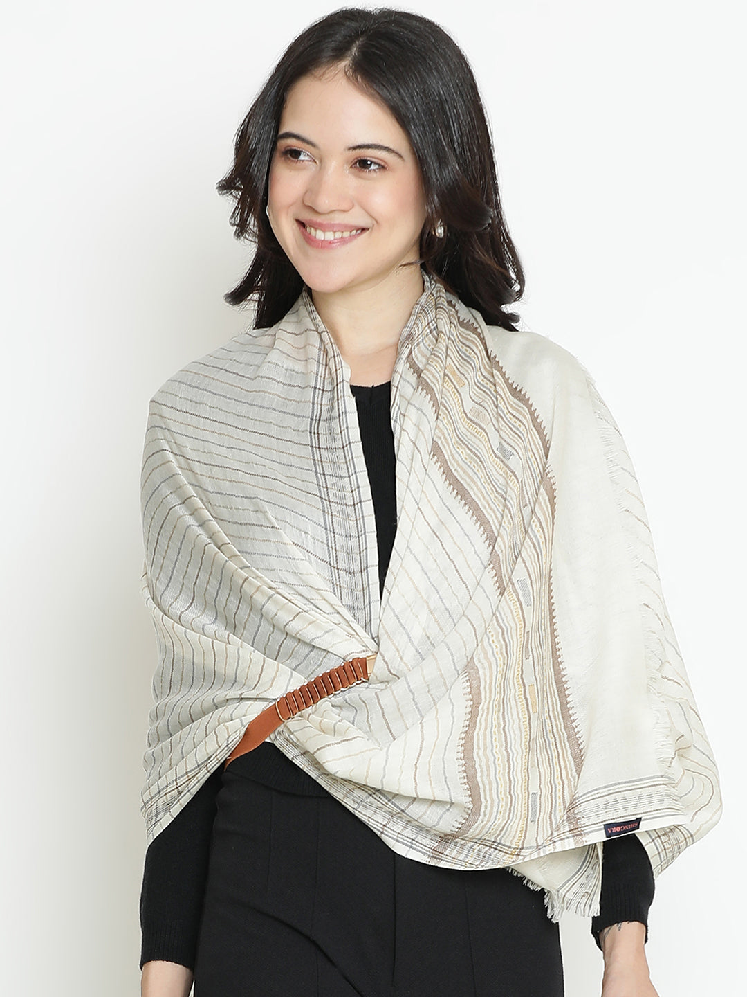 Earthlines-Gond Heritage Woolen Dobby Stole