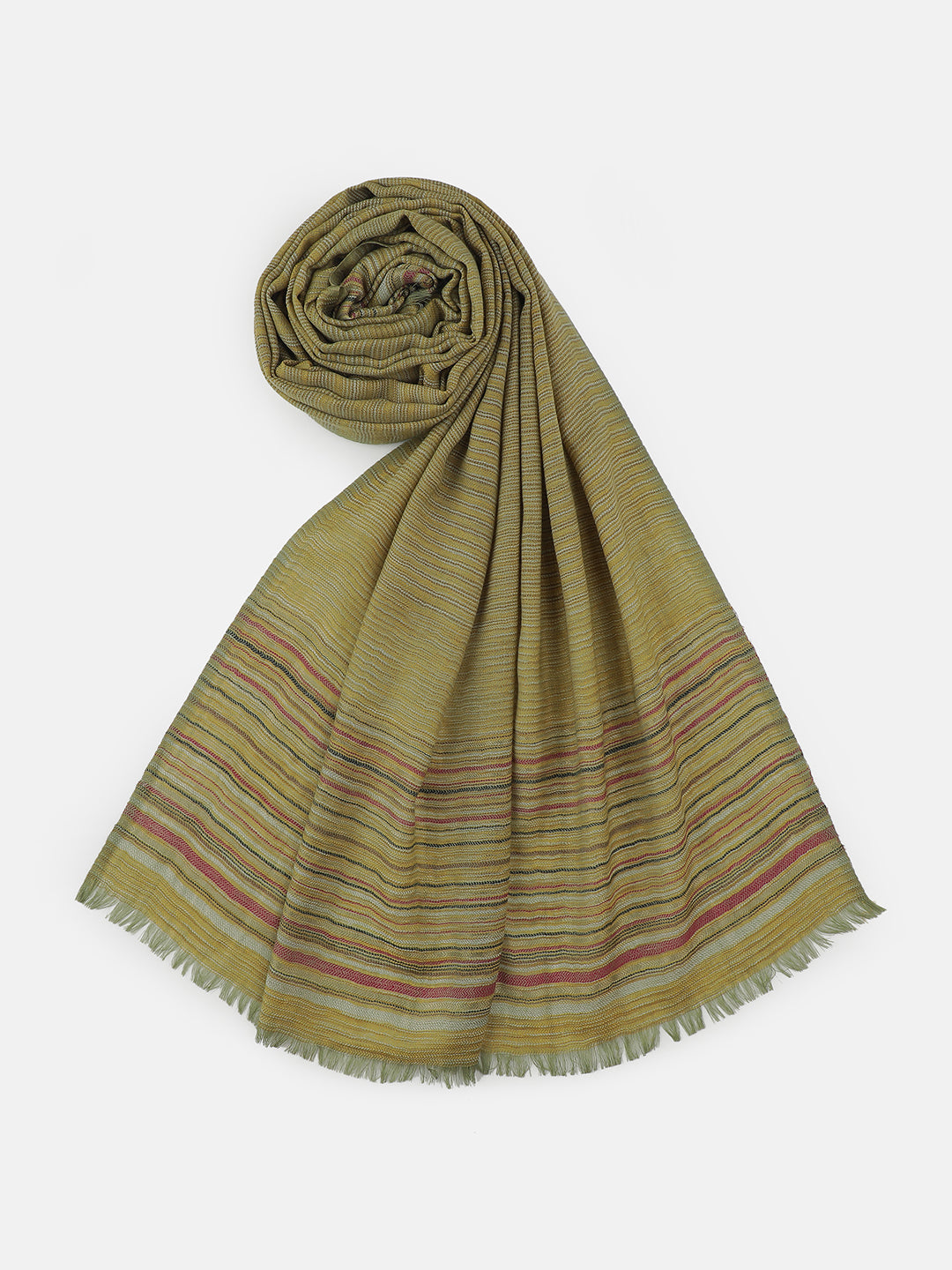Grove Drift-Striped Woolen Dobby Stole