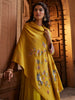 Naadiya Floral Mustard Woolen Embroidered Stole