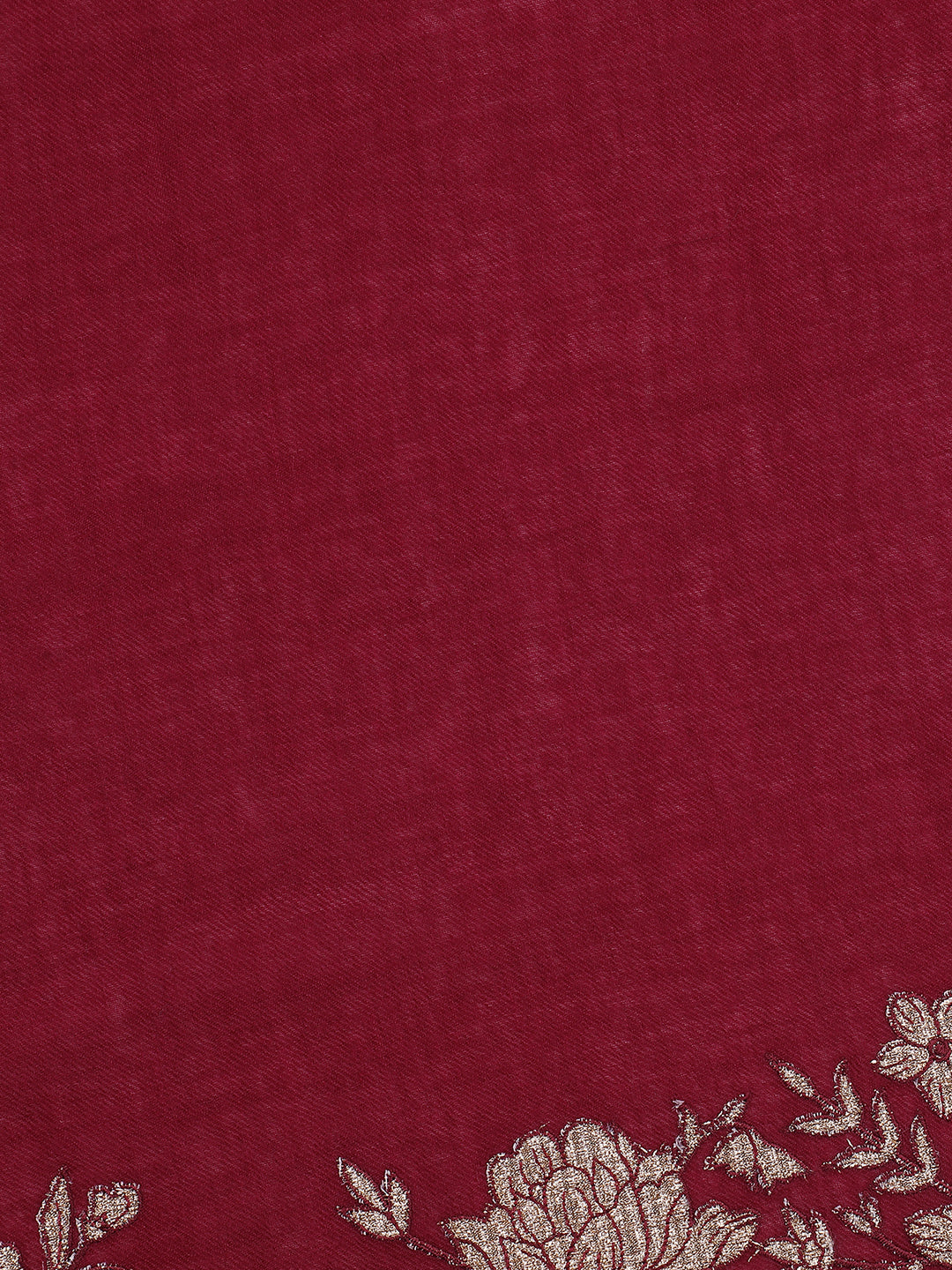 Floral Border Pure Wool Embroidered Stole