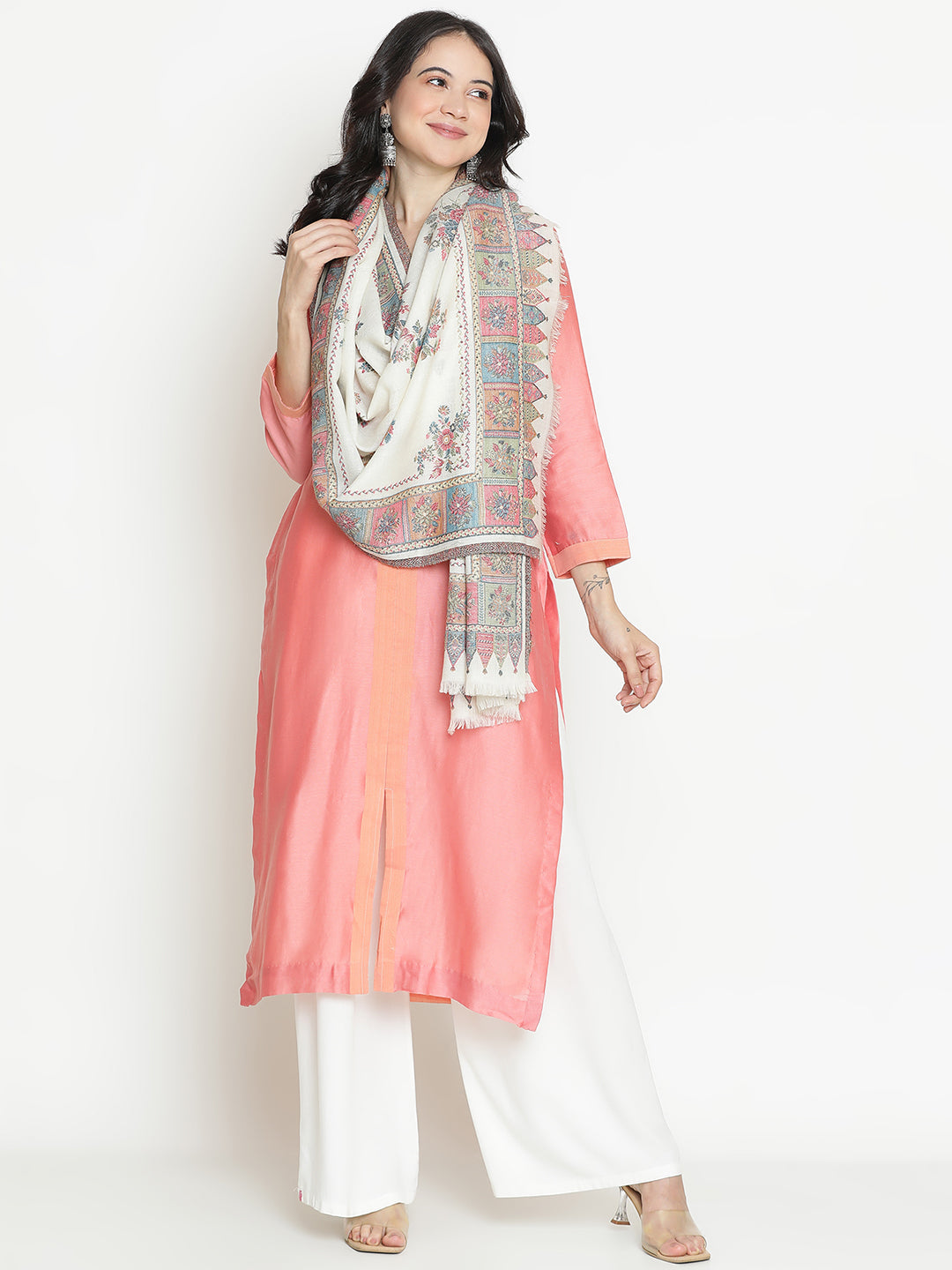 Garden of Panels-Malwa Miniature Inspired Heritage Stole