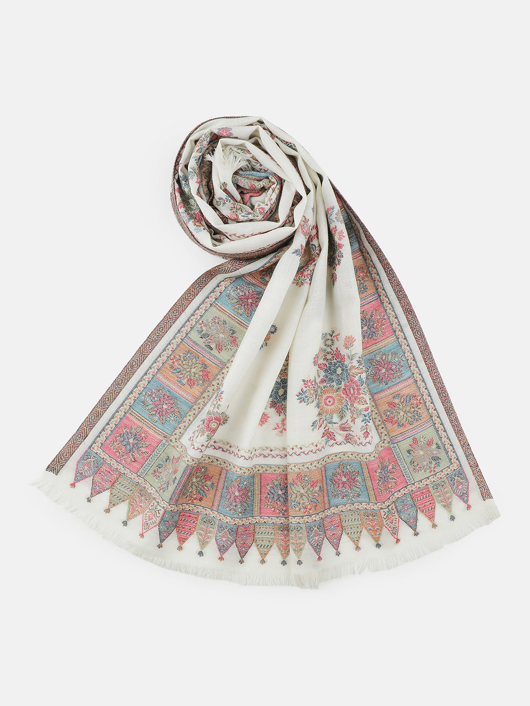 Garden of Panels-Malwa Miniature Inspired Heritage Stole