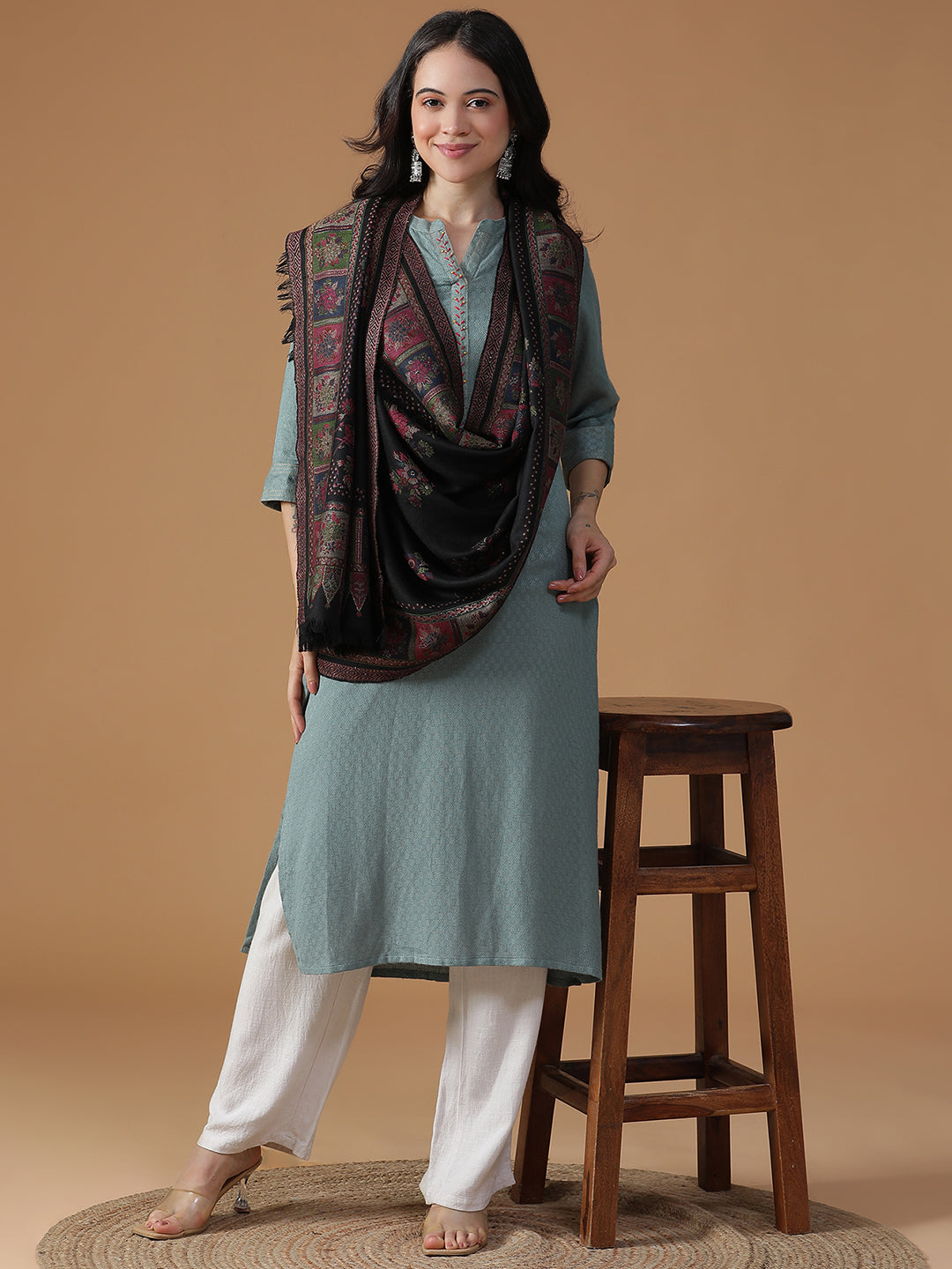 Garden of Panels-Malwa Miniature Inspired Heritage Stole