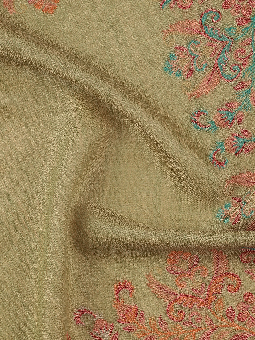 Meadow Reverie-Paisley & Mughal Garden Woolen Jacquard Stole