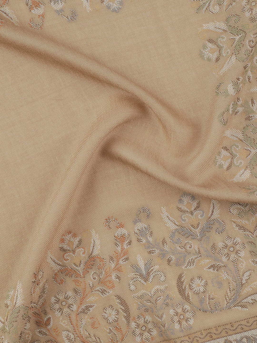 Meadow Reverie-Paisley & Mughal Garden Woolen Jacquard Stole