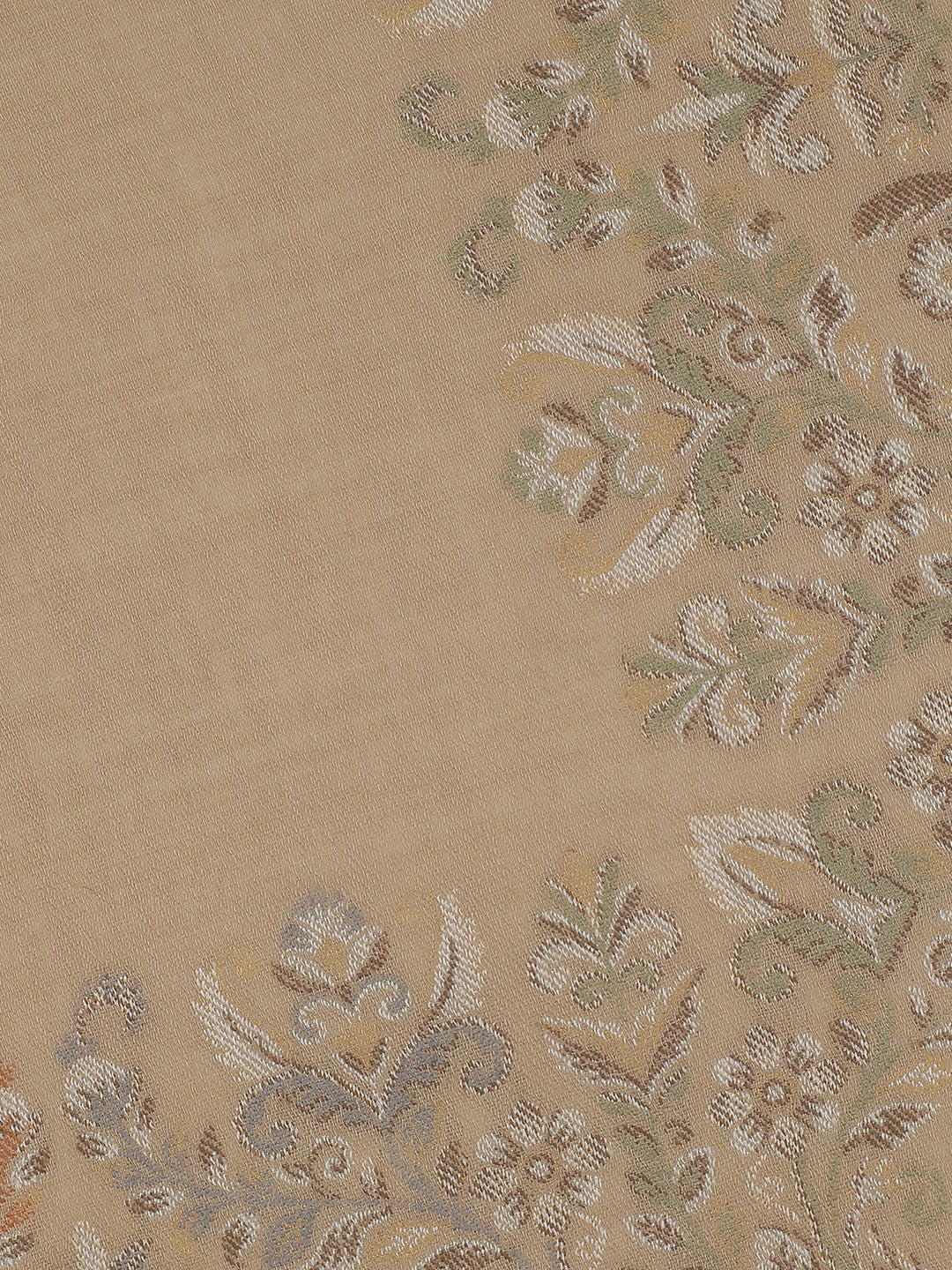 Meadow Reverie-Paisley & Mughal Garden Woolen Jacquard Stole