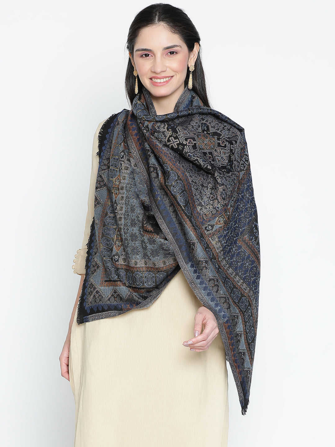 Mehtab Woolen Jacquard Stole