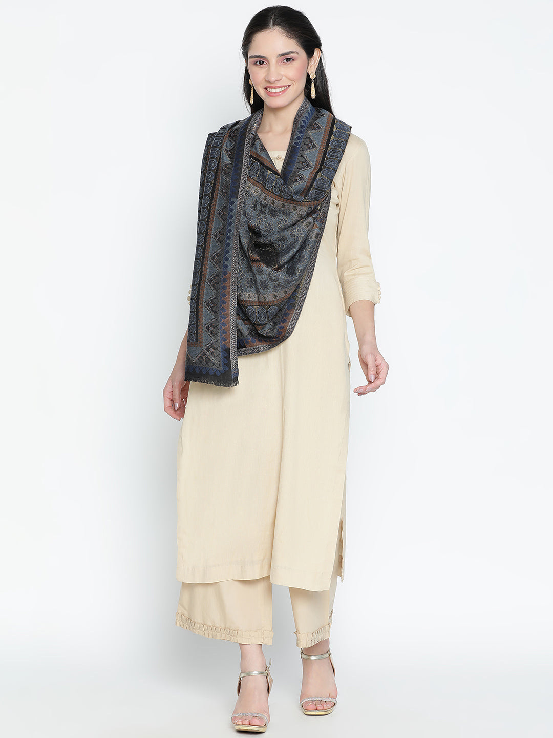 Mehtab Woolen Jacquard Stole