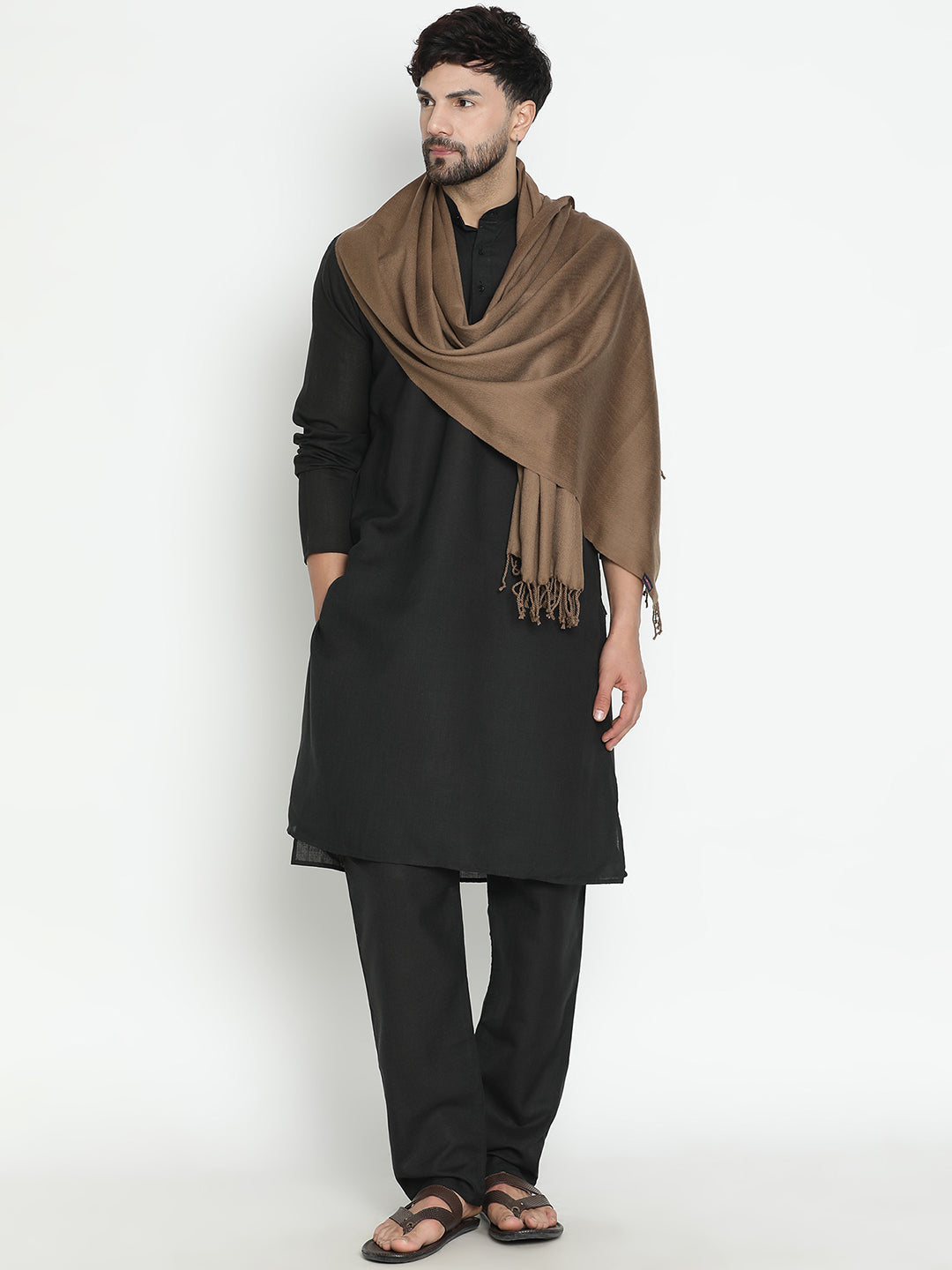 Timeless Men Woollen Solid Plain Stole