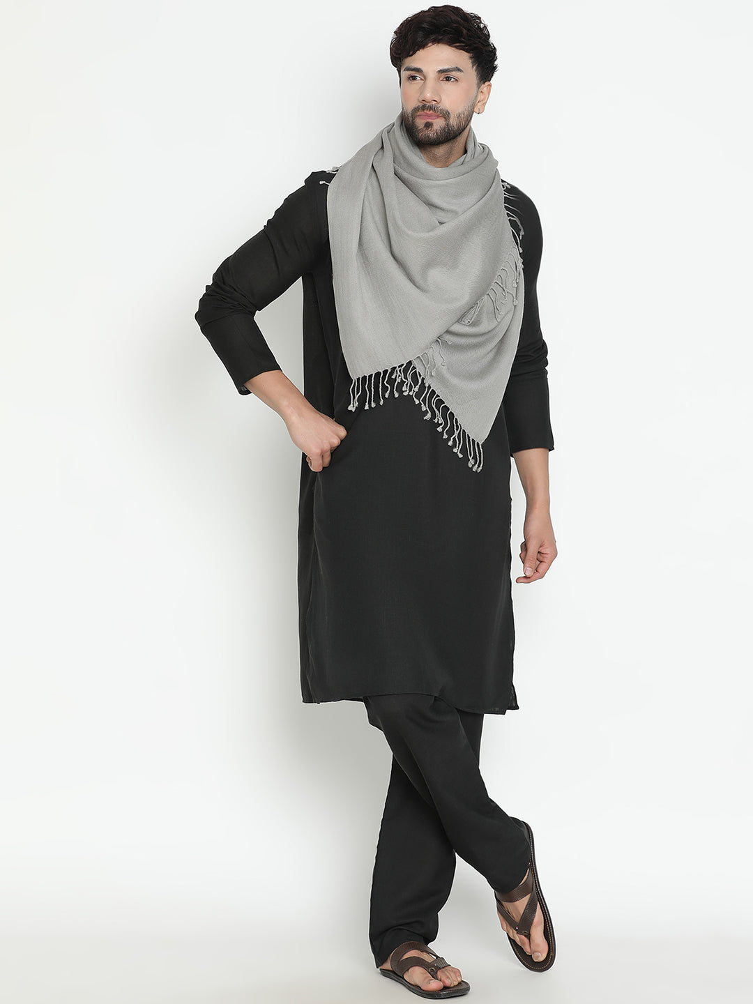 Timeless Men Woollen Solid Plain Stole