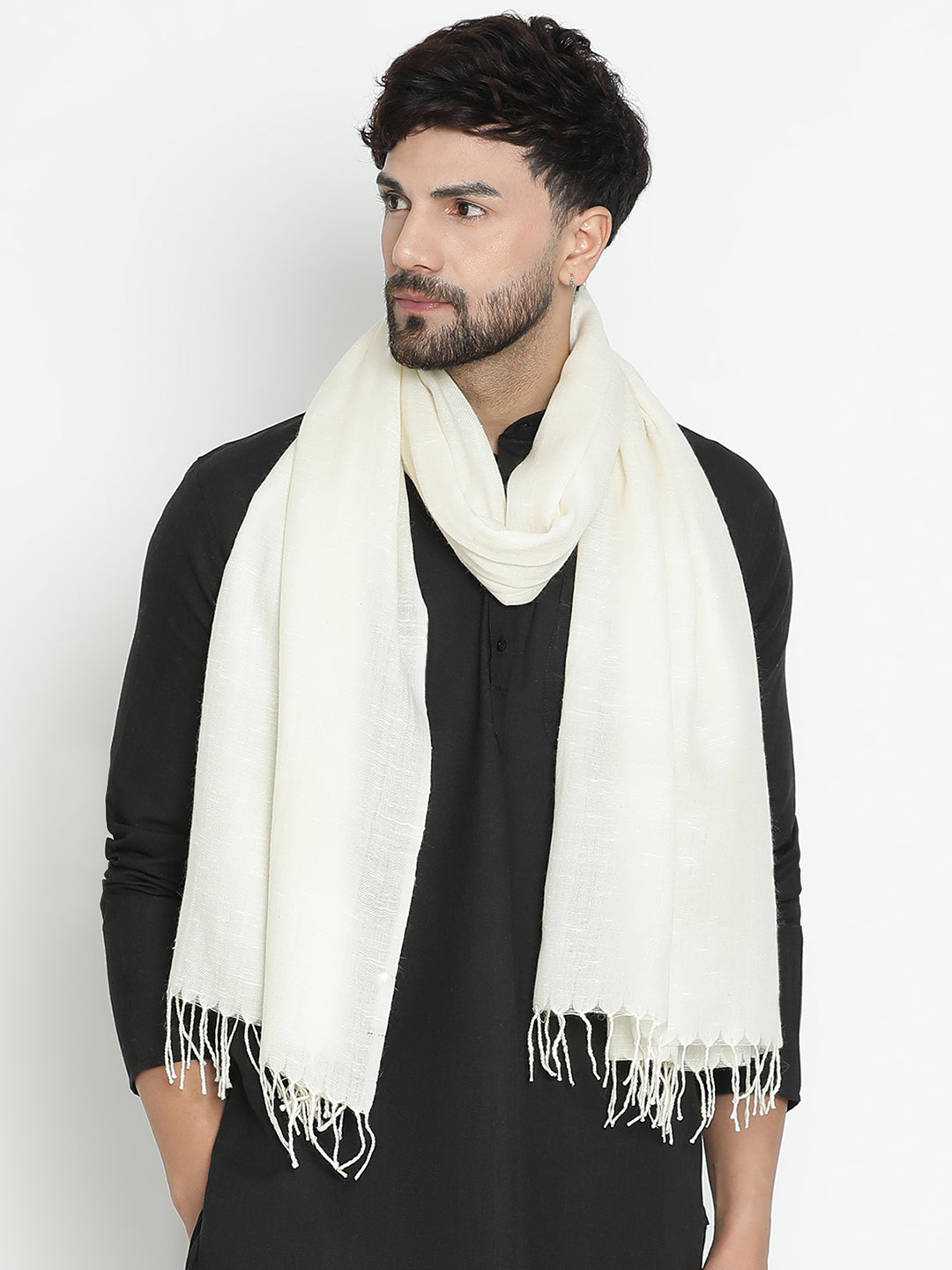 Radiance Woollen Solid Dobby Stole