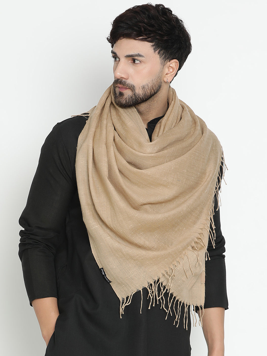 Radiance Woollen Solid Dobby Stole