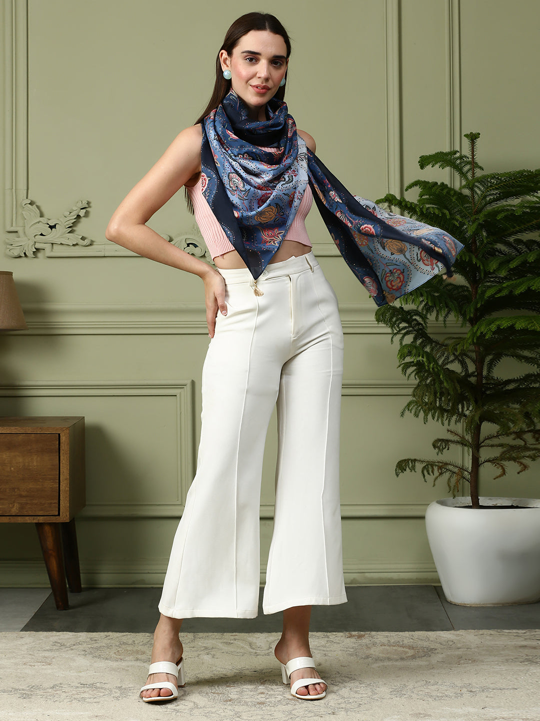 Hannah Women Floral Pure Silk Printed Stole