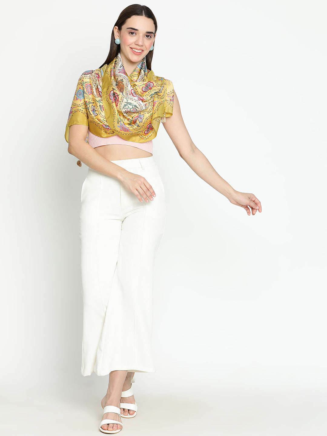 Hannah Women Floral Pure Silk Printed Stole