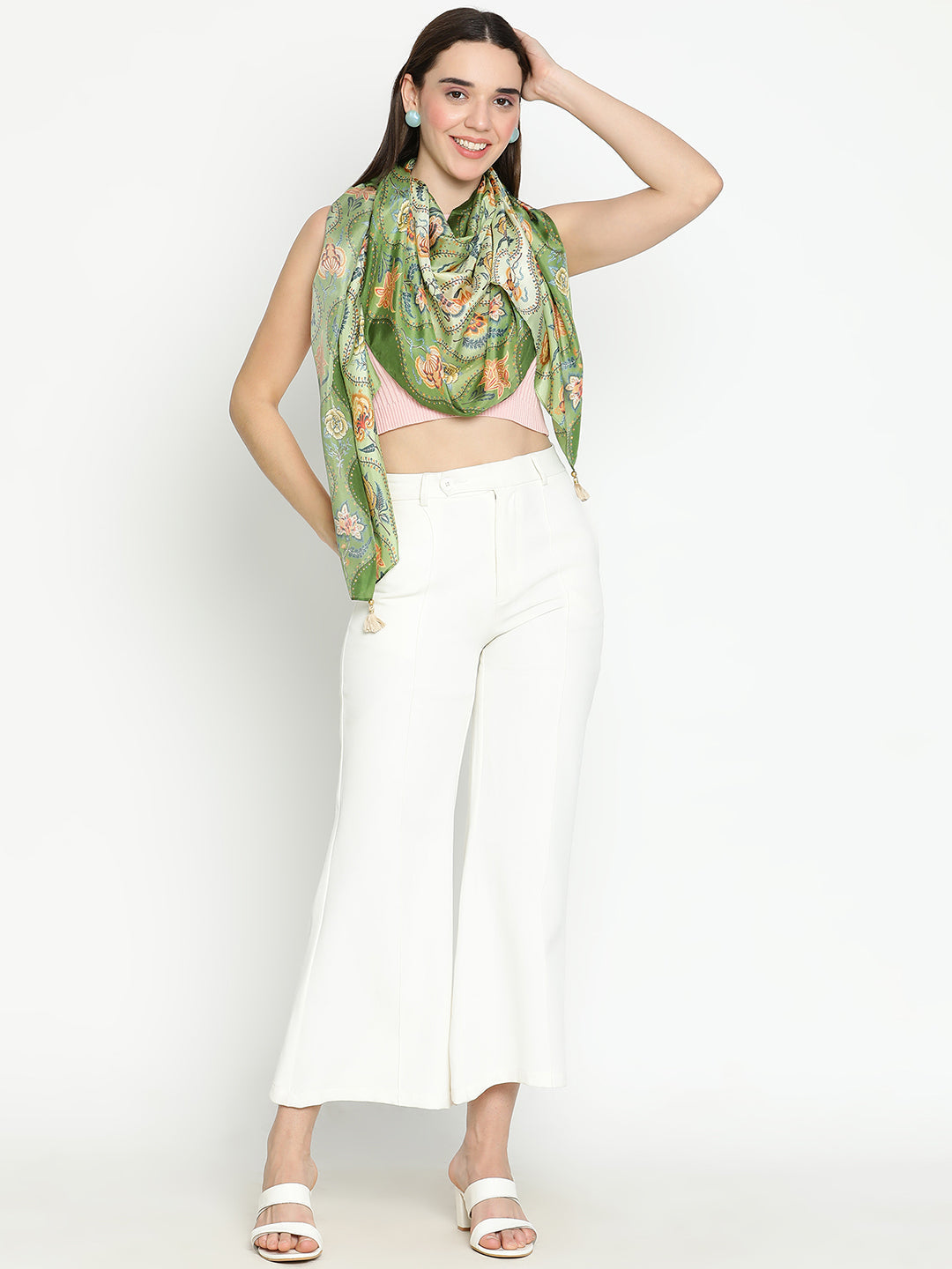Hannah Women Floral Pure Silk Printed Stole